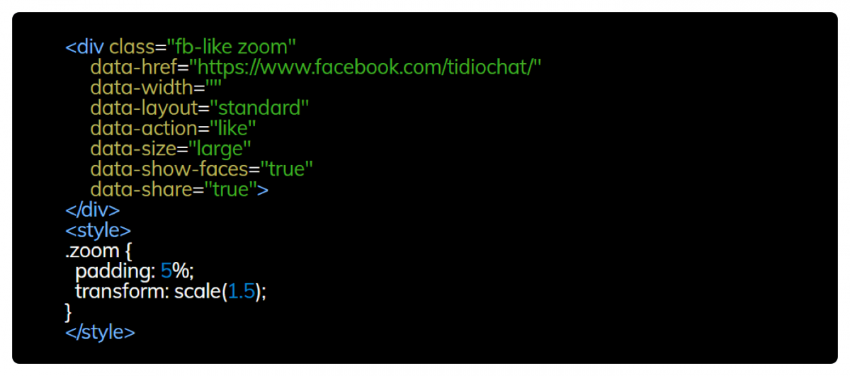 Code for customizing Facebook like buttons