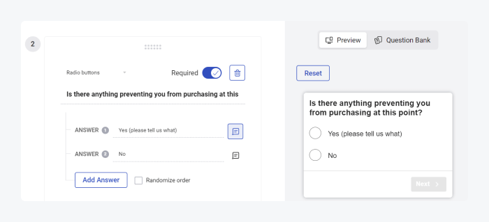 collecting feedback survey example