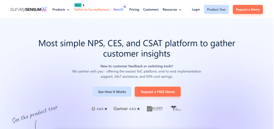 Surveysensum homepage