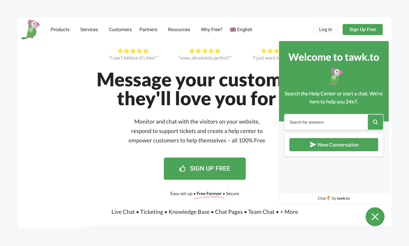 tawk.to live chat feature tawk.to live chat feature