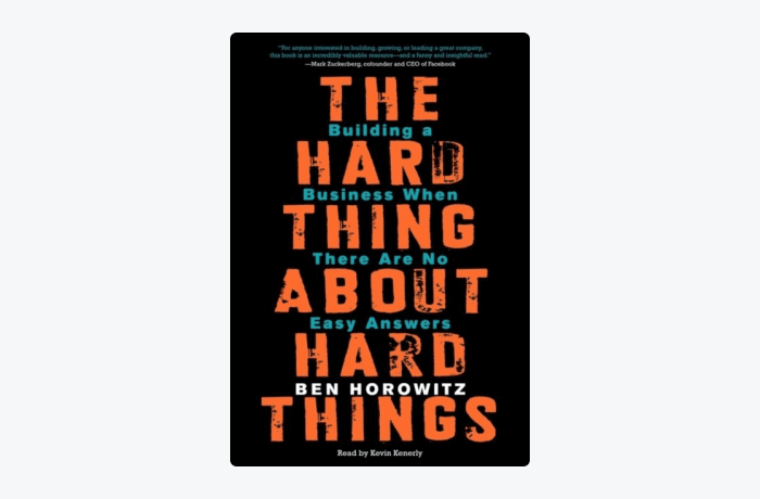 The Hard Thing About Hard Things by Ben Horowitz book cover