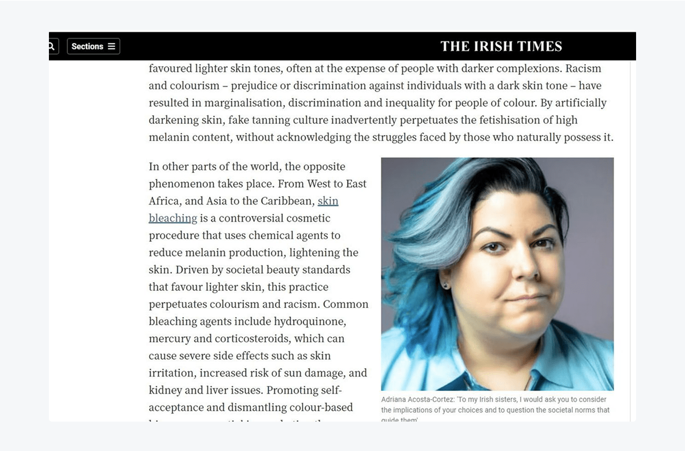 AI-generated Irish Times article