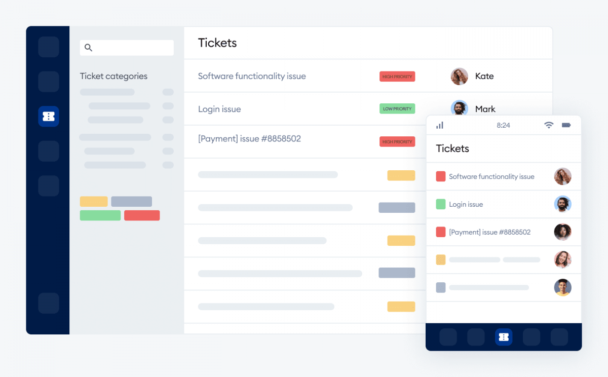 Ticketing system example infographic