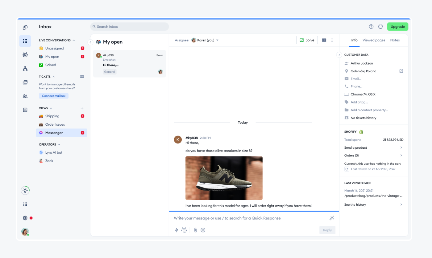 Tidio is an AI customer service company