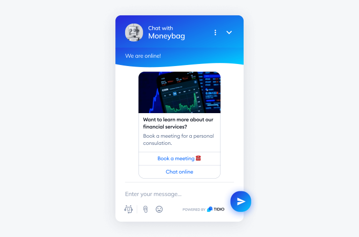 tidio's finance chatbot sample tidio's finance chatbot sample