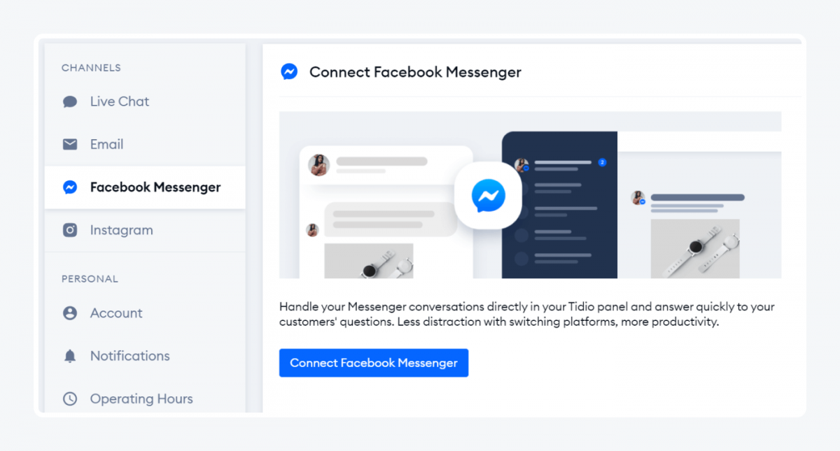 How to connect Facebook Messenger in Tidio panel