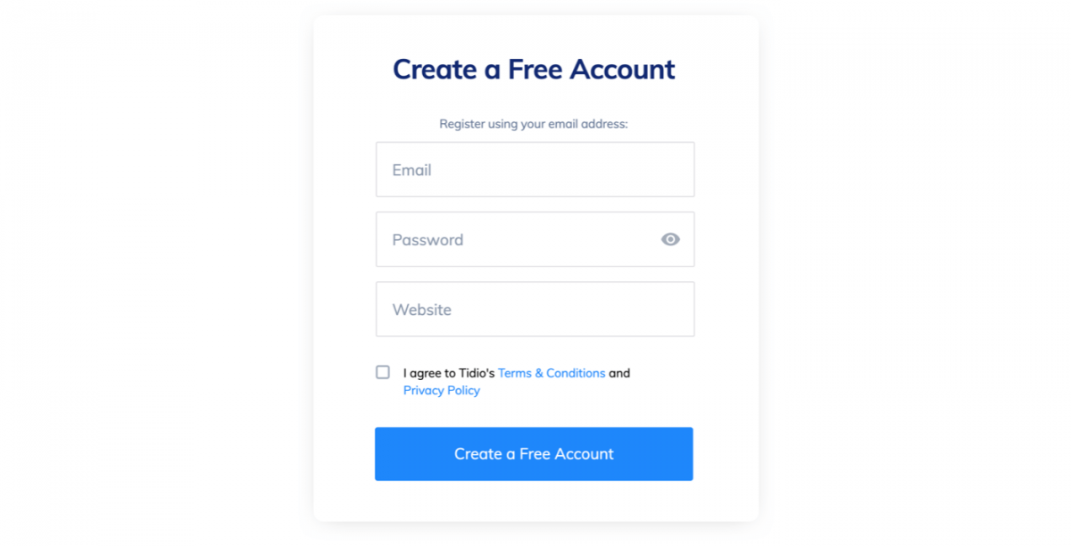 Registration with email