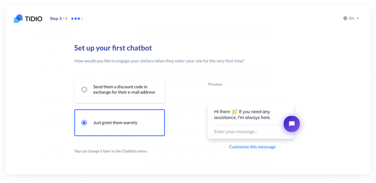 Customizing the message