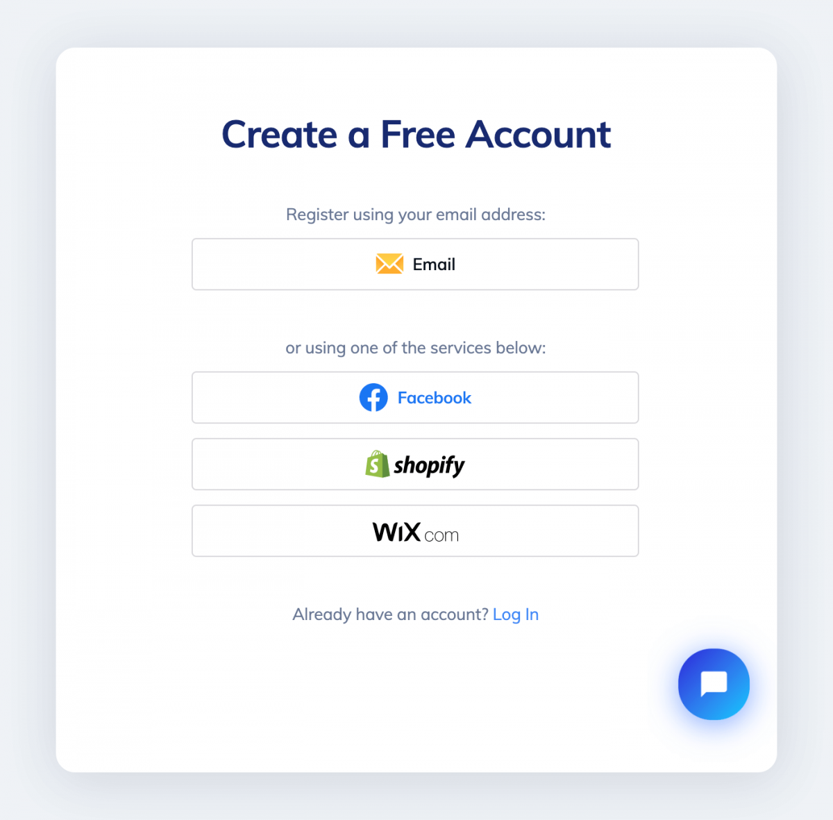 Free email newsletter software - registration page