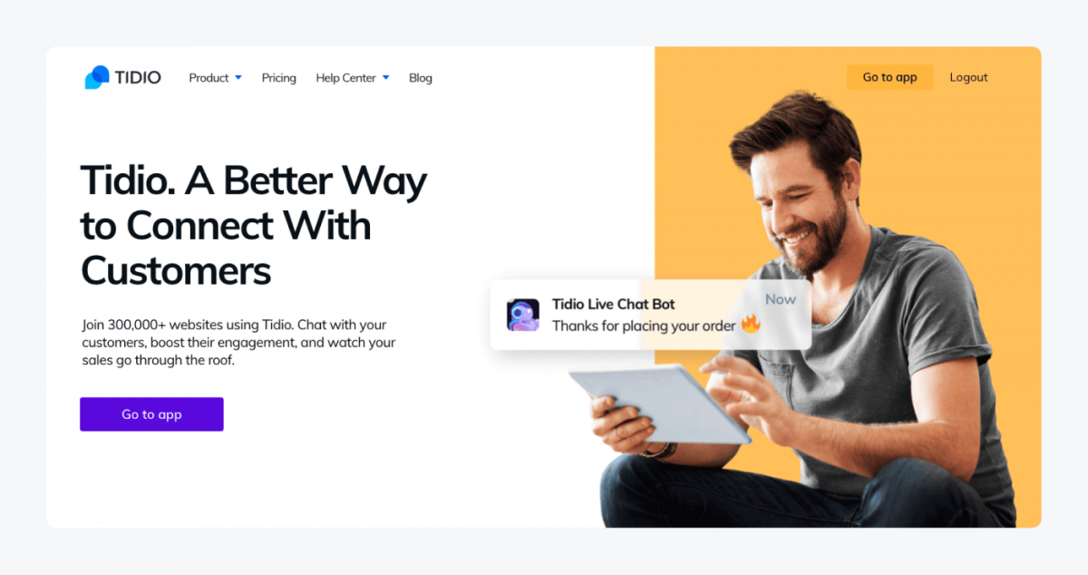 Tidio's homepage