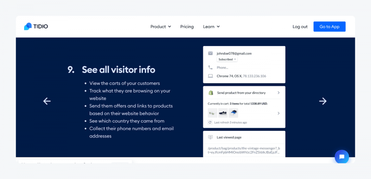 Tidio ticketing page