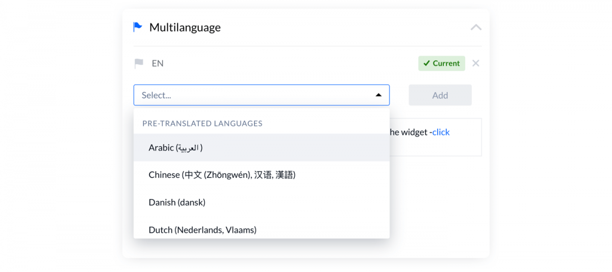 Multilanguage setting