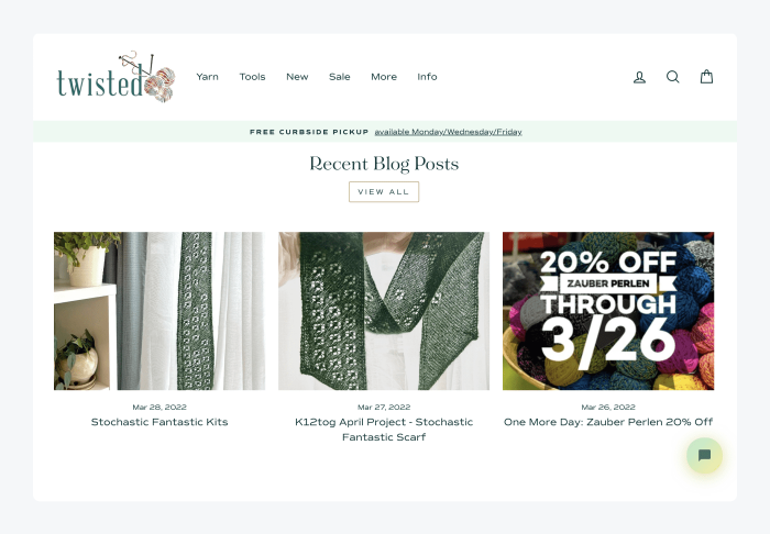 Twisted ejemplo tienda shopify Página principal de Twisted