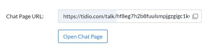 A unique link to live chat panel used for collecting data for email marketing