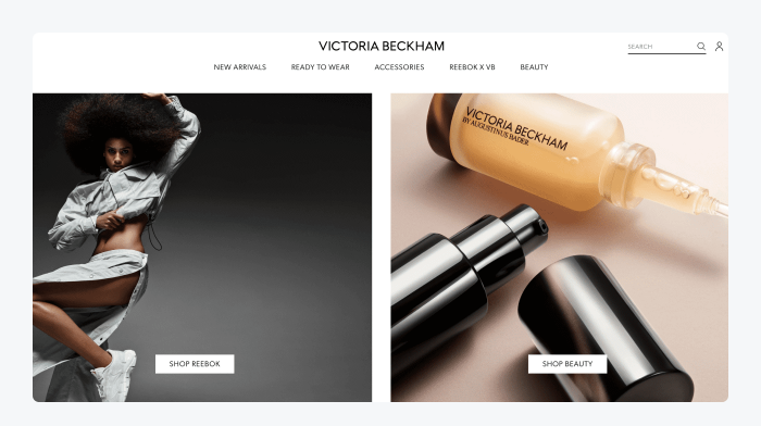 Victoria Beckham's homepage