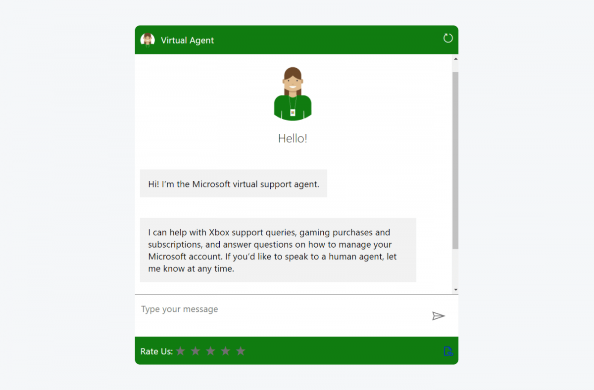 "Call Center" chatbot example from Microsoft