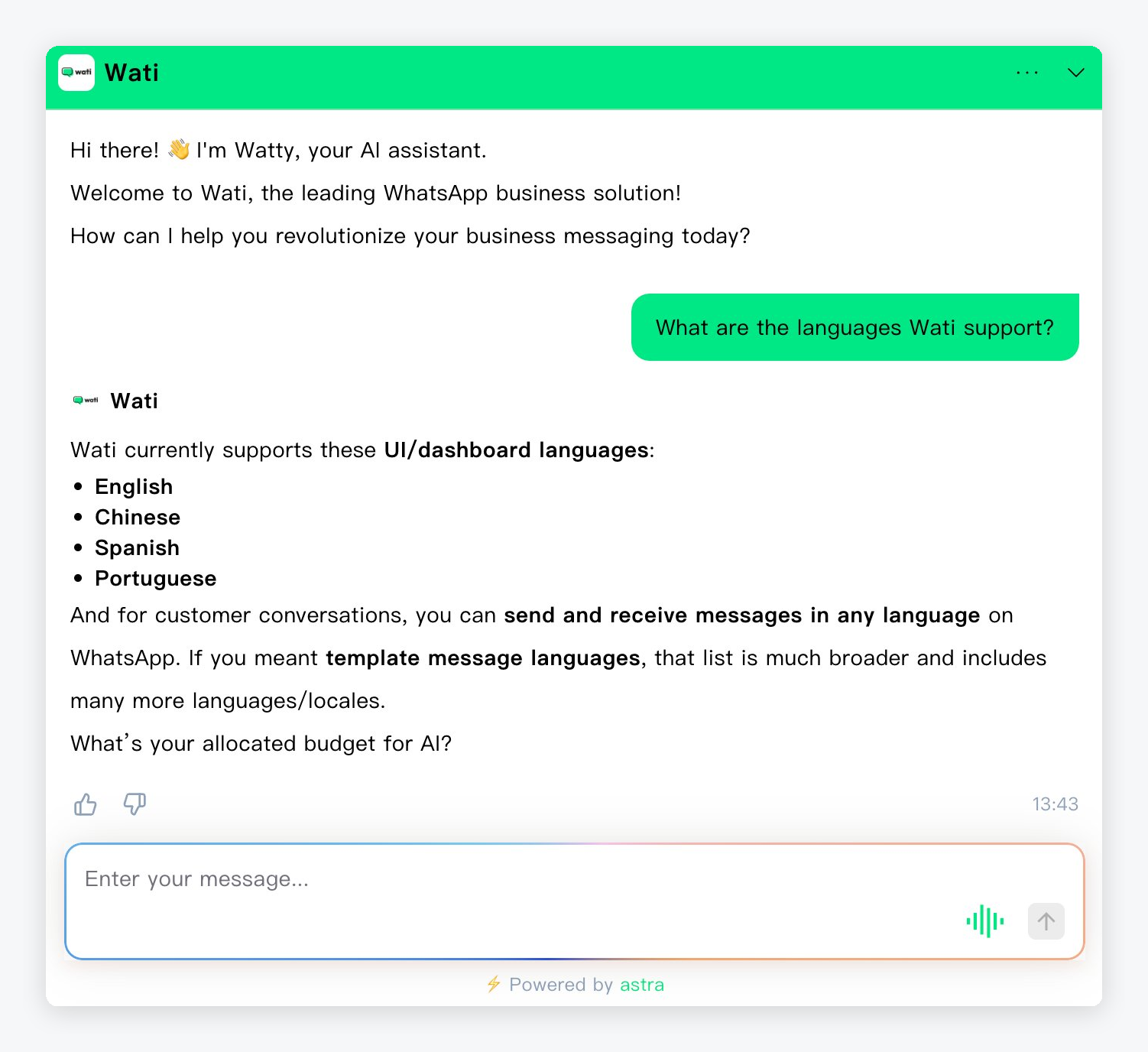 Wati AI chatbot