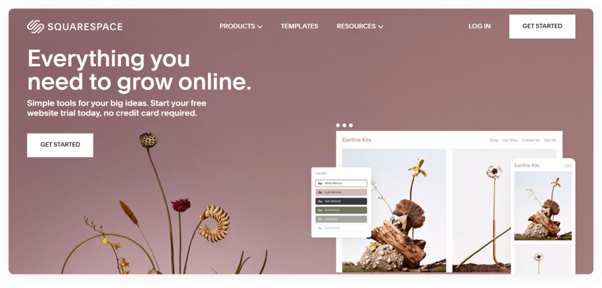 Squarespace homepage