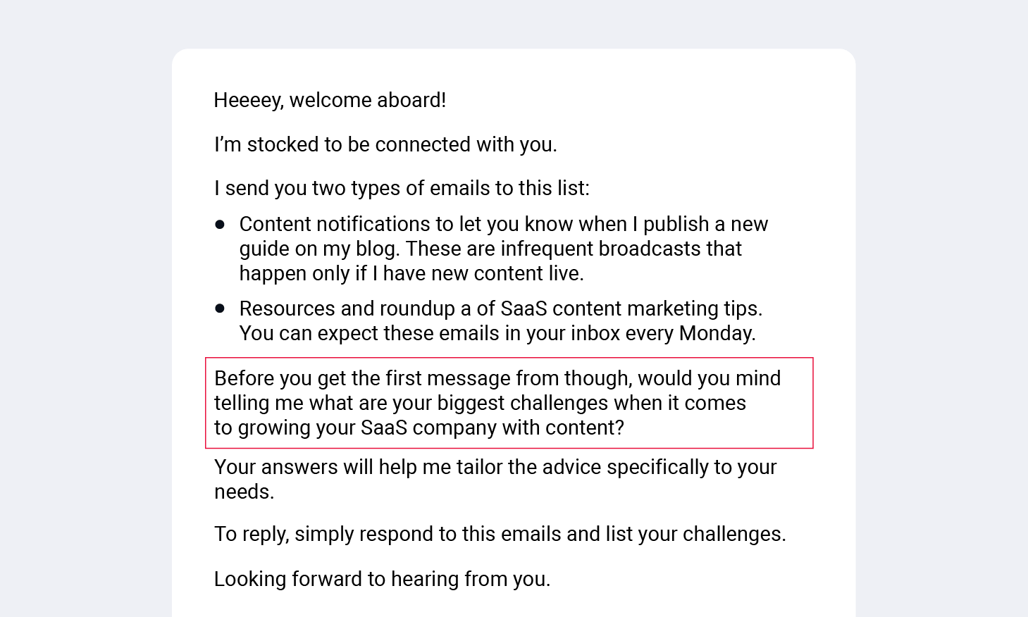 New Customer Email