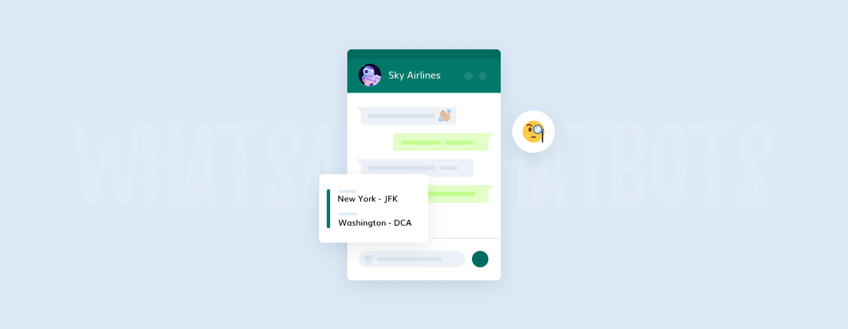 Snapshot of a whatsapp chat window on blue background