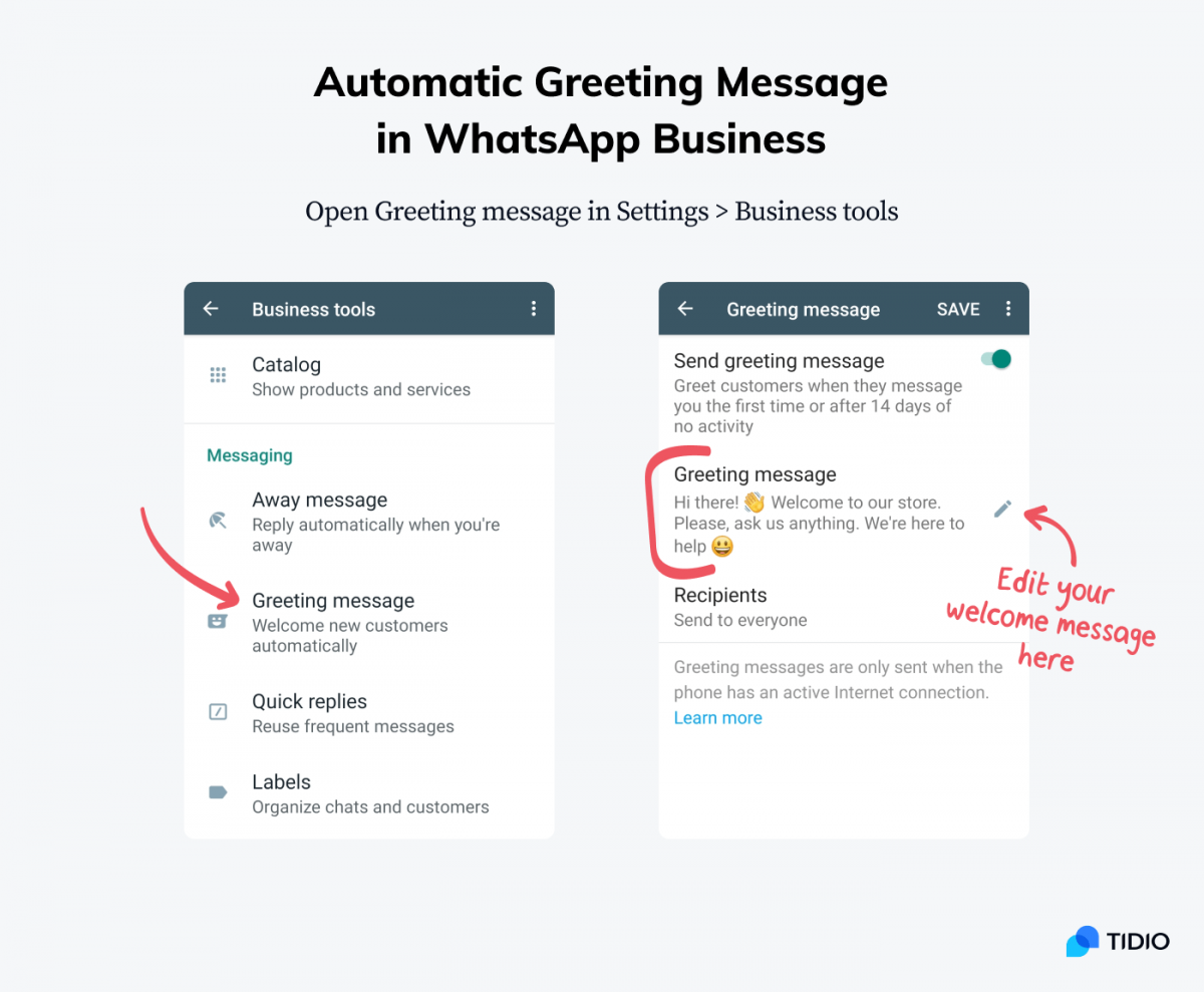 Welcome Message - WhatsApp Business.