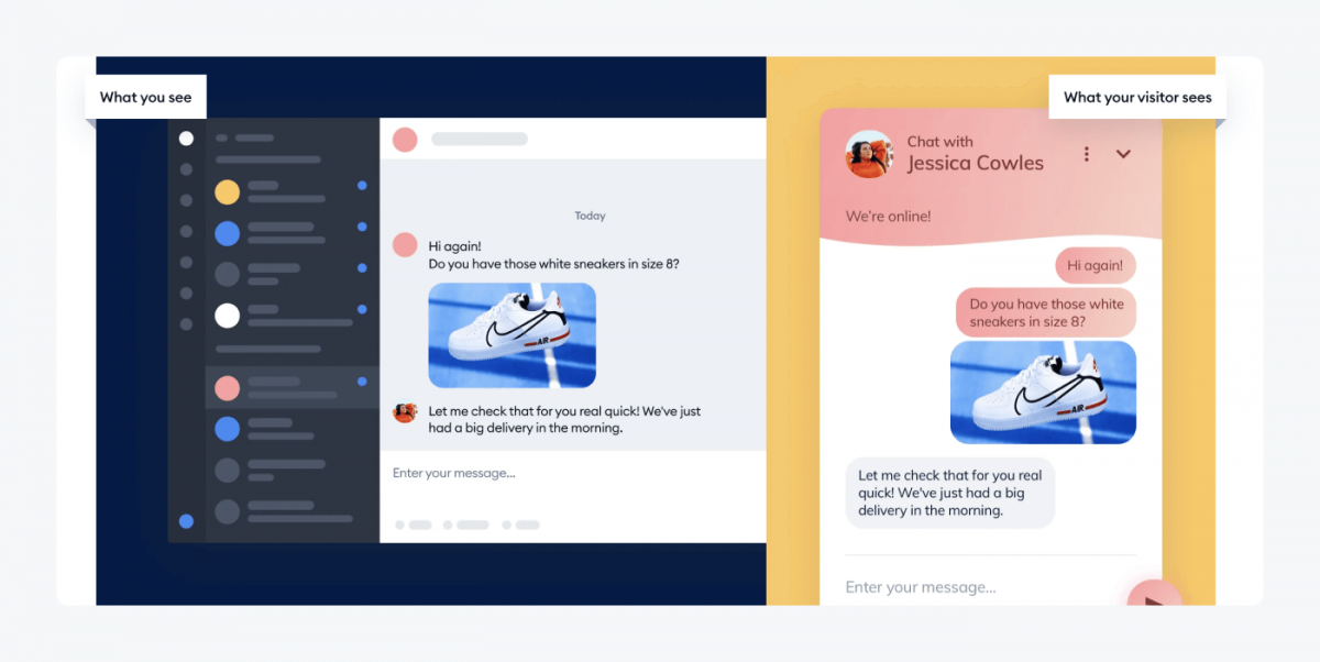 Tidio panel vs tidio widget customer view