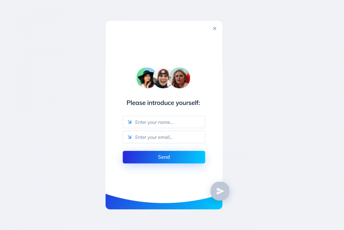 Building email list with a live chat panel used as as an email form