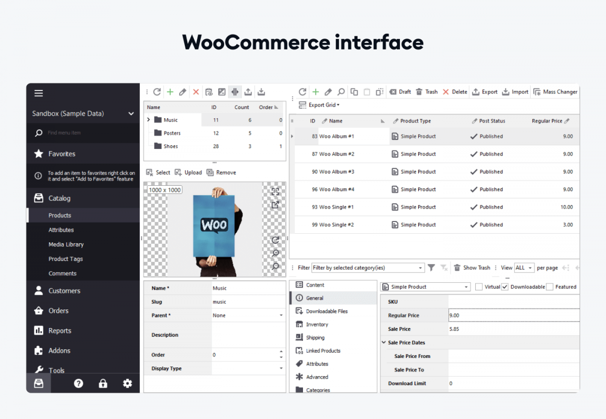 Woocommerce interface