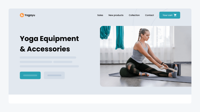 A mock-up of web page about yoga