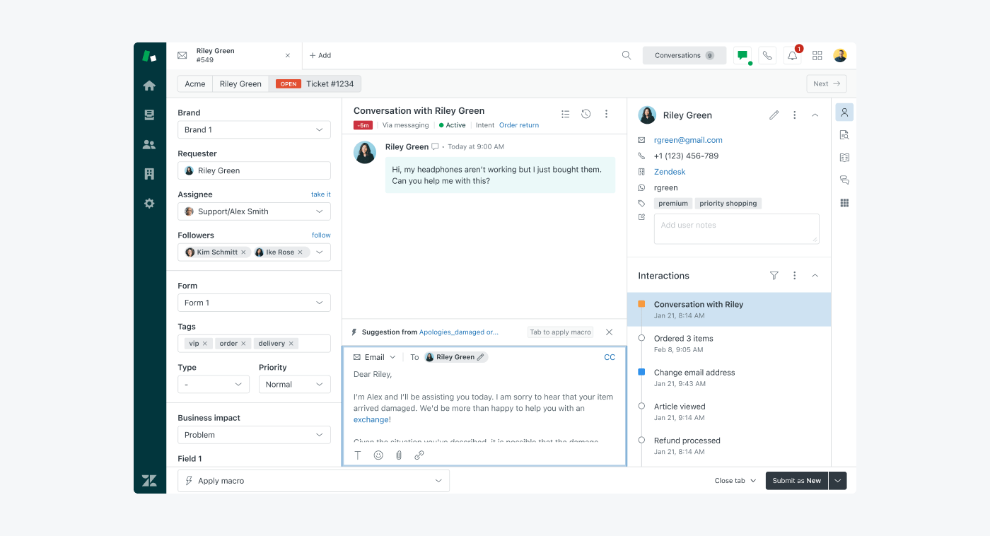 Zendesk chatbot answers travel questions